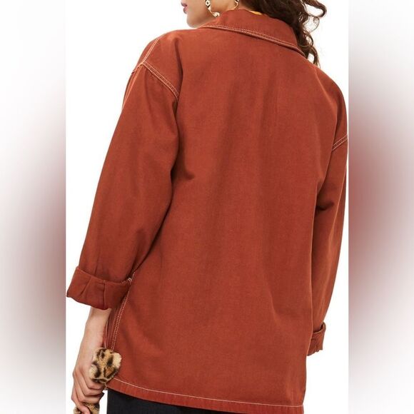 Topshop Topstitch Shirt Jacket - Picture 3 of 6